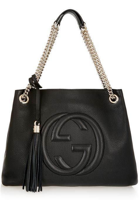 where does gucci get their leather from|Gucci shoulder bag black.